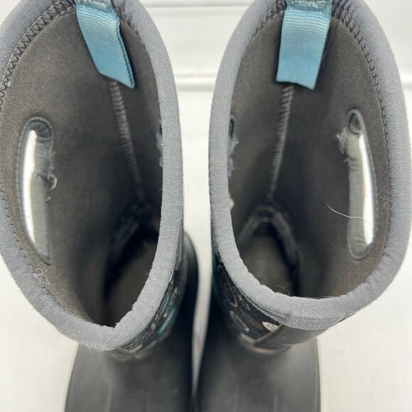 Bogs Boots Kids Youth 11 Neo Classic B Eye Dots Winter Snow Black Teal - Picture 5 of 9